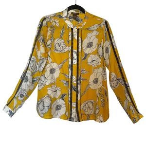 Vineet Bahl Anthropologie Floral Silk Blouse Size S‎